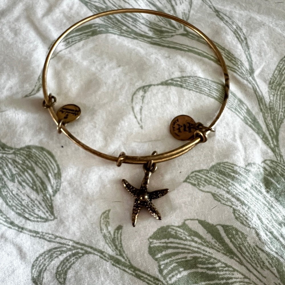 Alex and Ani Starfish Gold Charm Bangle